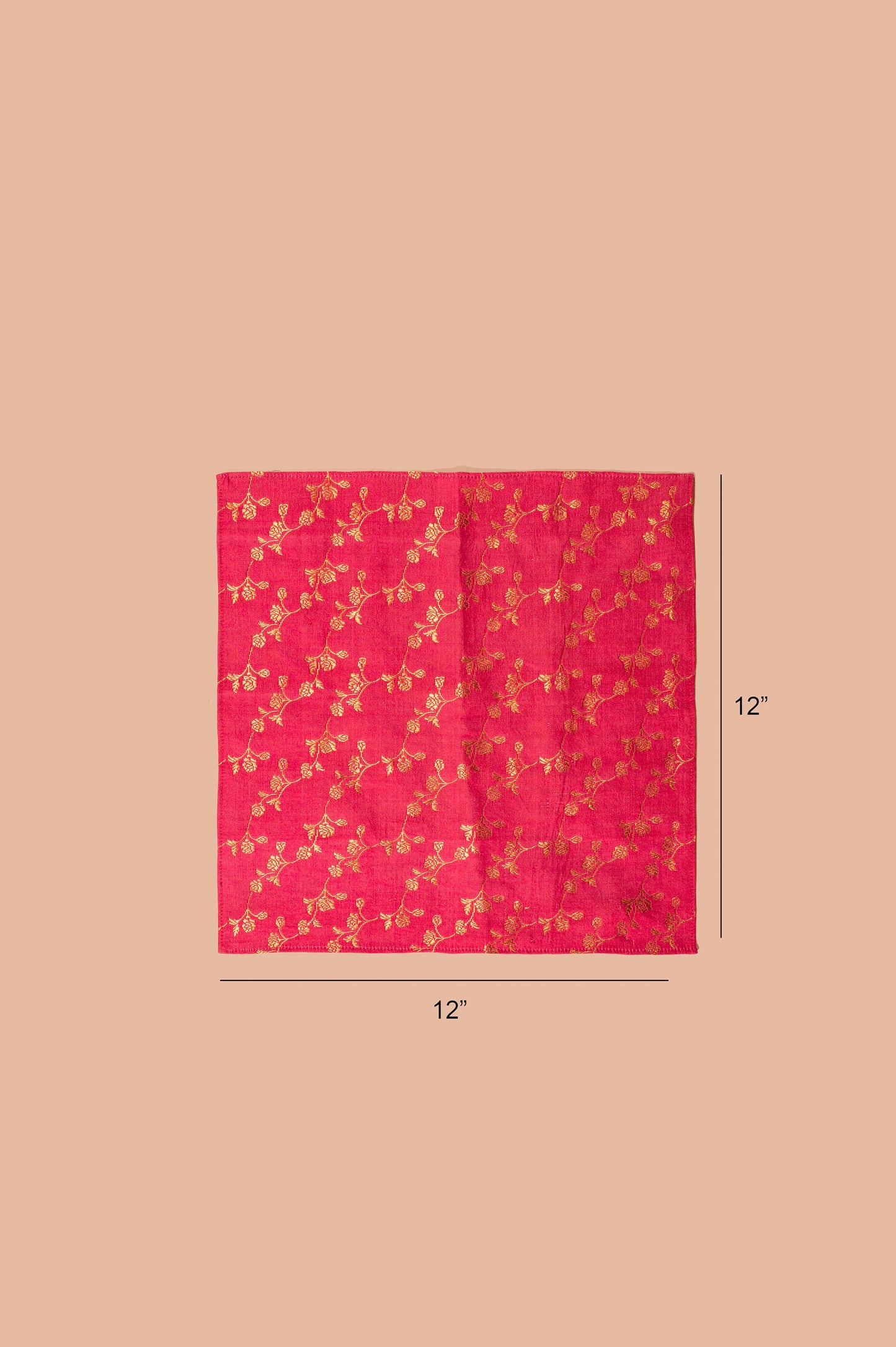 Handwoven Pink Silk Pocket Square