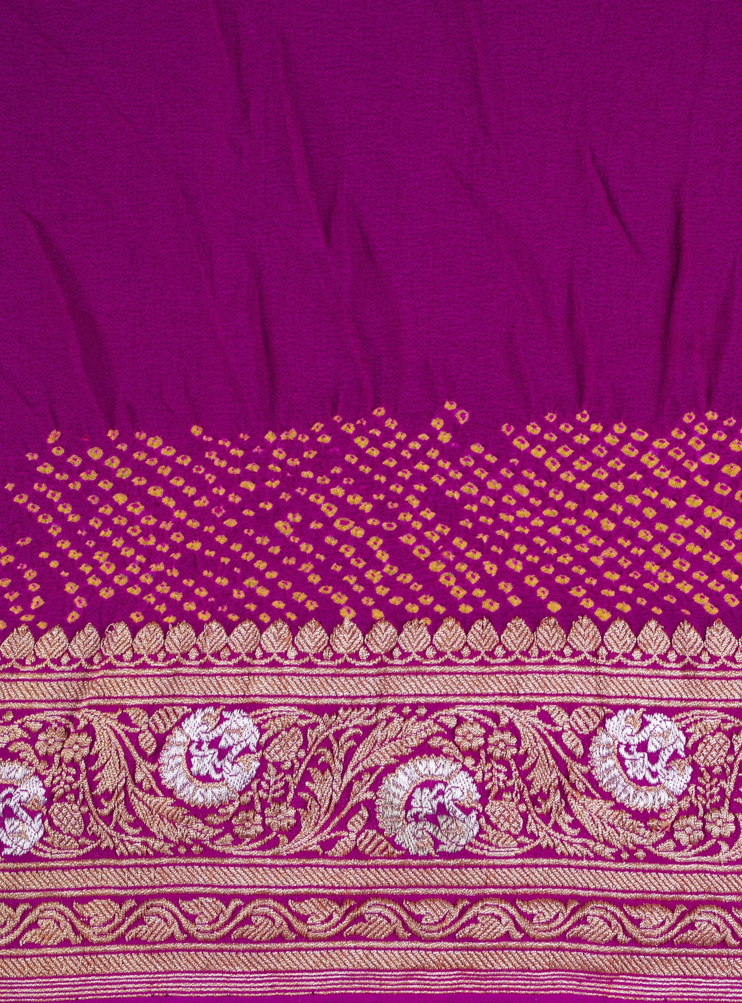 Handwoven Purple Bandhani Sari