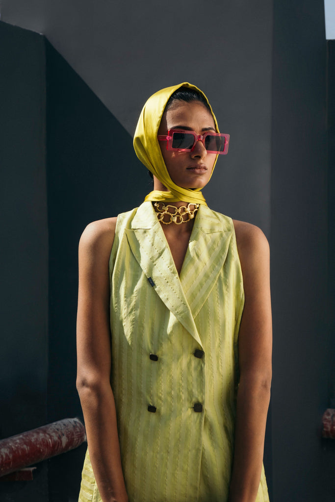 Electric Lime Double Breasted Set