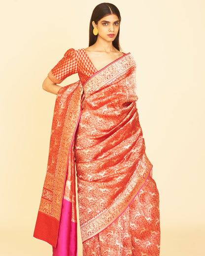 Handwoven Red Silk Saree