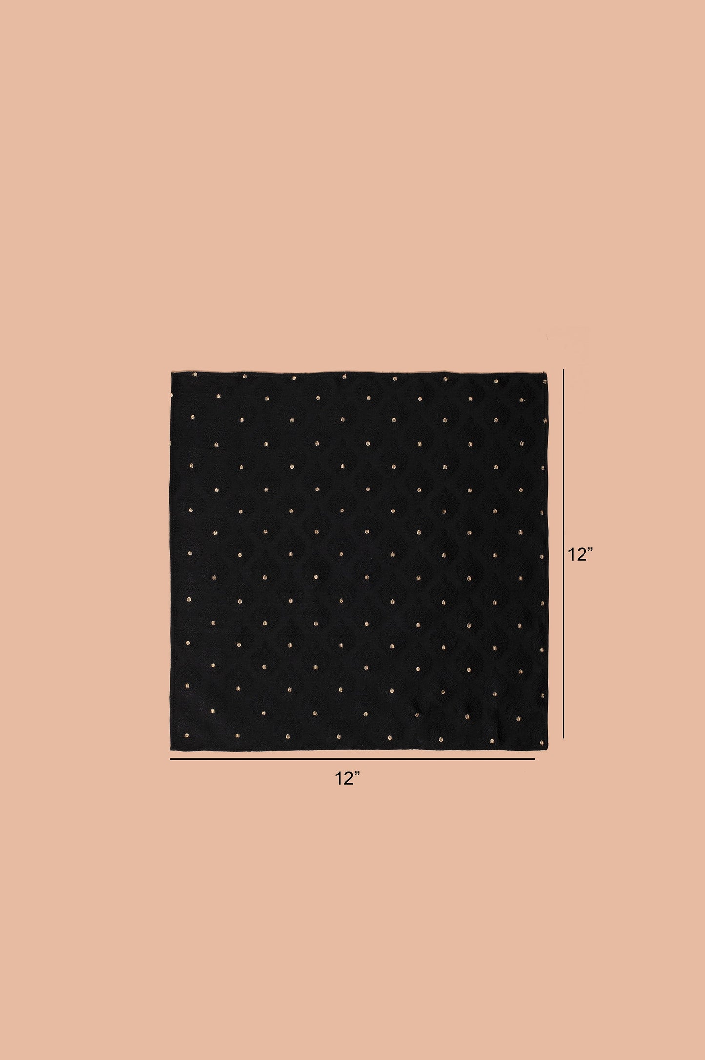 Handwoven Black Silk Pocket Square