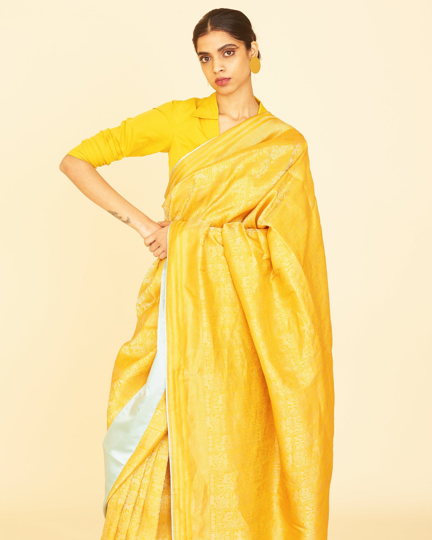 Handwoven Yellow Silk Saree