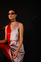 Fire & Ice Long Satin Shirt with Cigarette Trousers