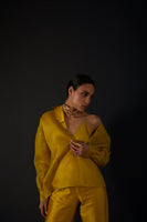 Warm Olive Organza Shirt Set