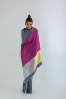 Dapple Grey Colorblock Saree