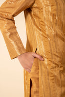 Handwoven Mustard Silk Kurta