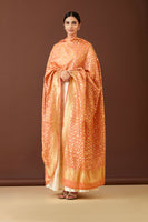 Handwoven Orange Tissue Georgette Dupatta