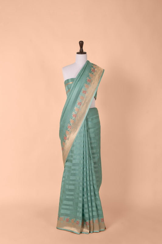 Handwoven Blue Silk Saree