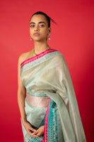 Handwoven Blue Organza Saree