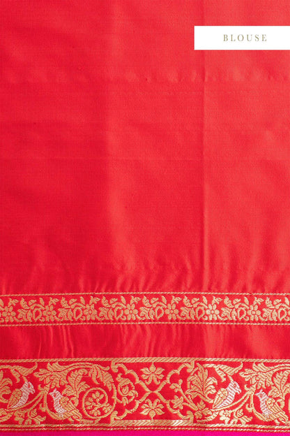 Handwoven Red Silk Sari