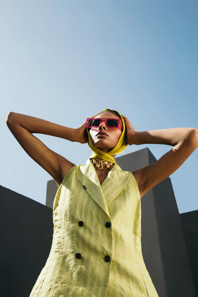 Electric Lime Double Breasted Set