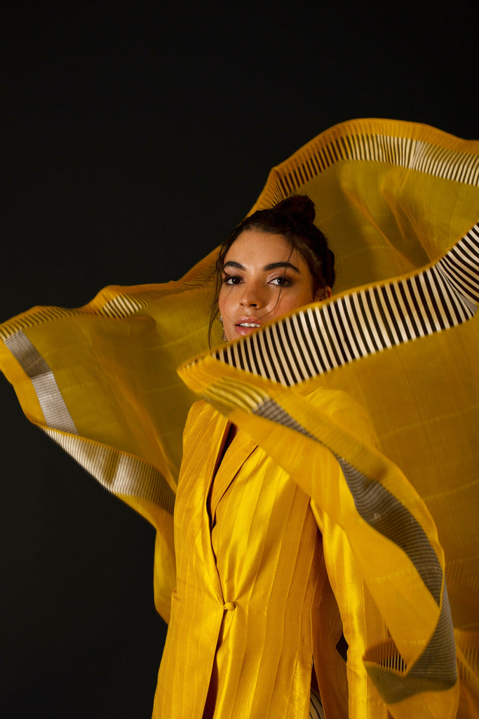 Midnight Sun Shawl Collar Kurta Set