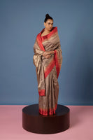 Handwoven Mauve Silk Saree