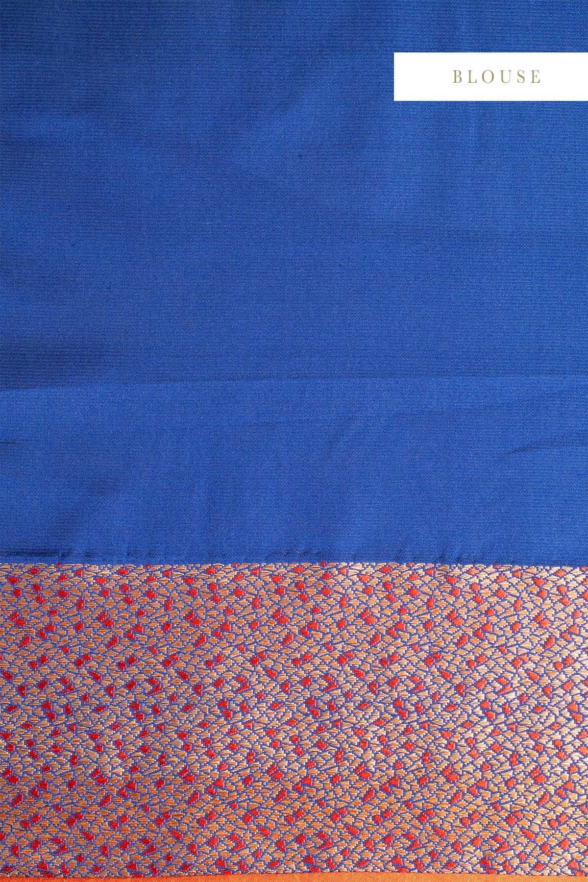 Handwoven Blue Silk Sari