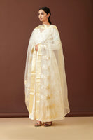 Handwoven Ivory Organza dupatta