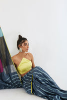 Dapple Grey Colorblock Saree