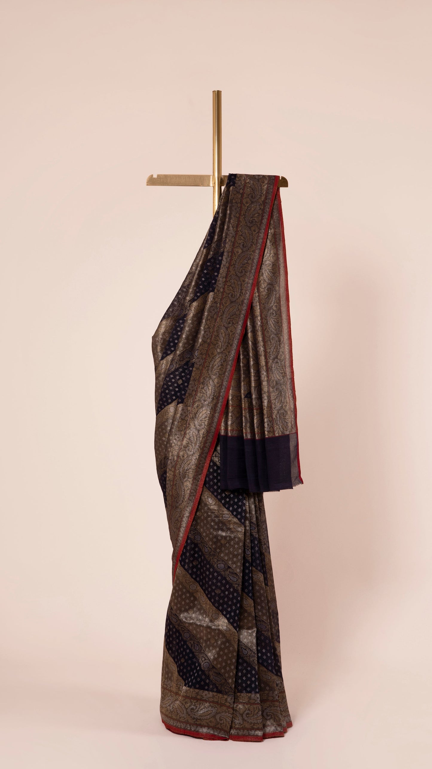 Handwoven Deep Blue Real Zari Cotton Sari