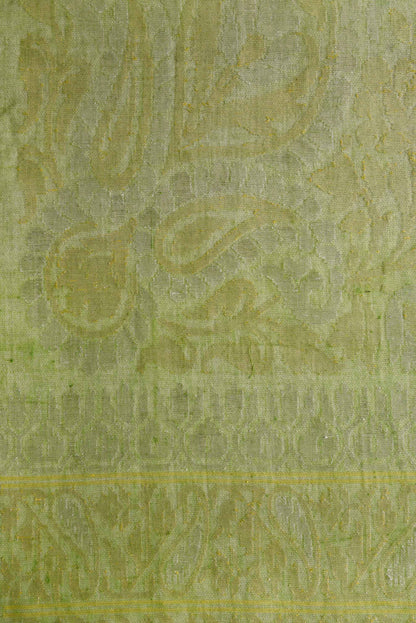 Handwoven Green Real Zari Cotton Saree