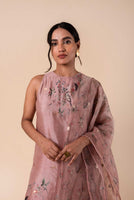 Handwoven Digital Printed  Pink Silk Kurta and Palazzo