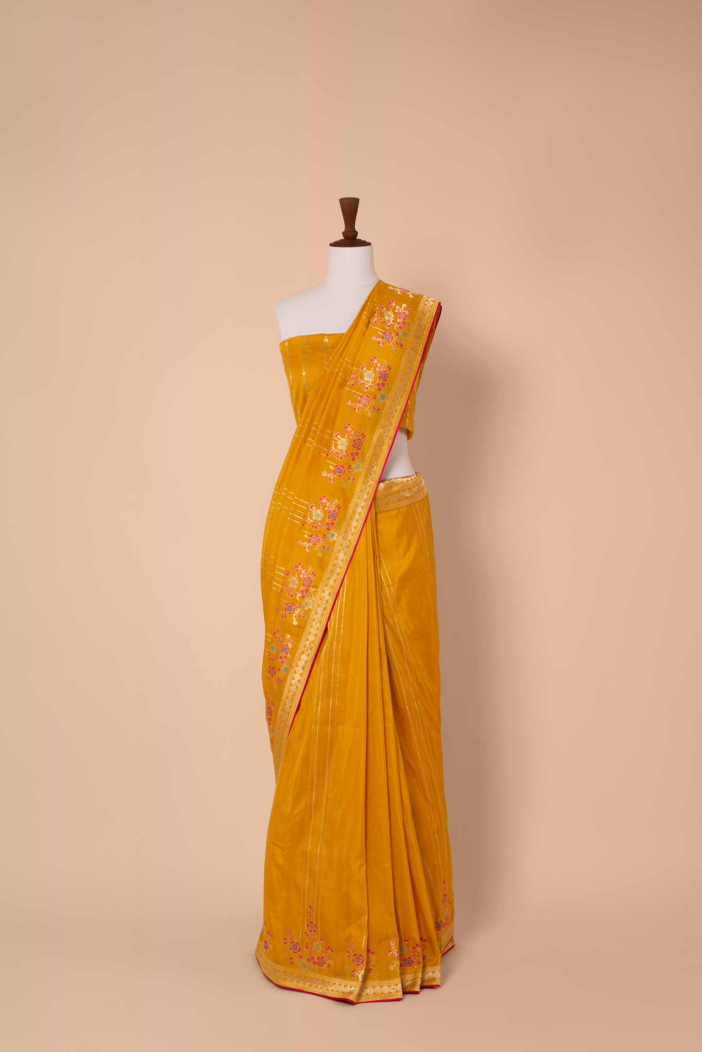 Handwoven Mustard Silk Sari