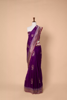 Handwoven Purple Silk Sari
