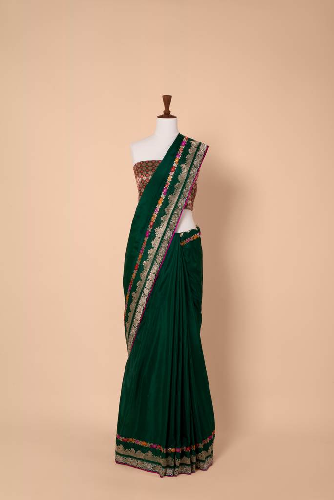 Handwoven Green Silk Sari
