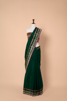 Handwoven Green Silk Sari