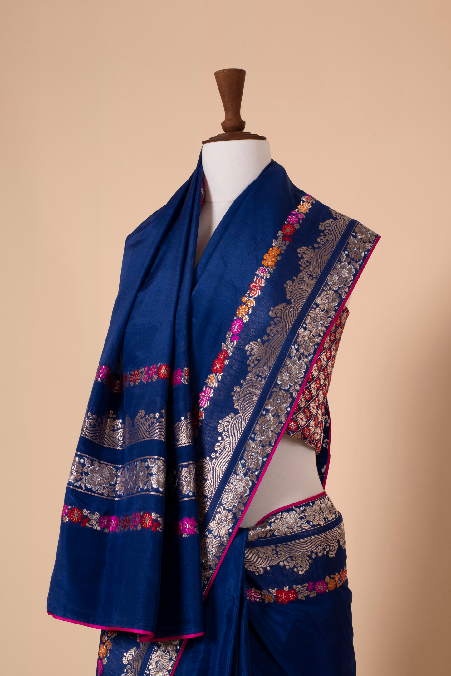 Handwoven Blue Silk Sari