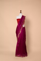 Handwoven Purple Silk Saree
