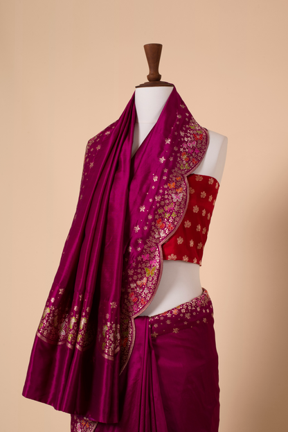 Handwoven Purple Silk Saree