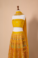 Handwoven Mustard Silk Lehenga