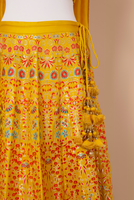 Handwoven Mustard Silk Lehenga