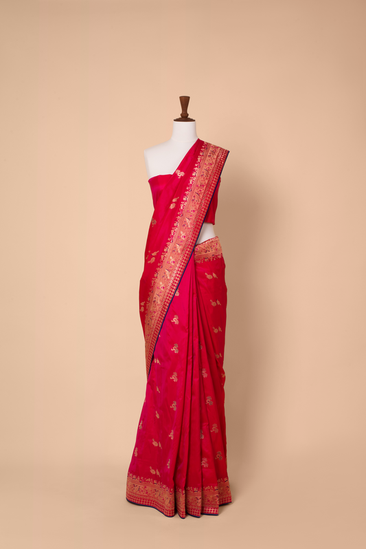 Handwoven Pink Silk Saree