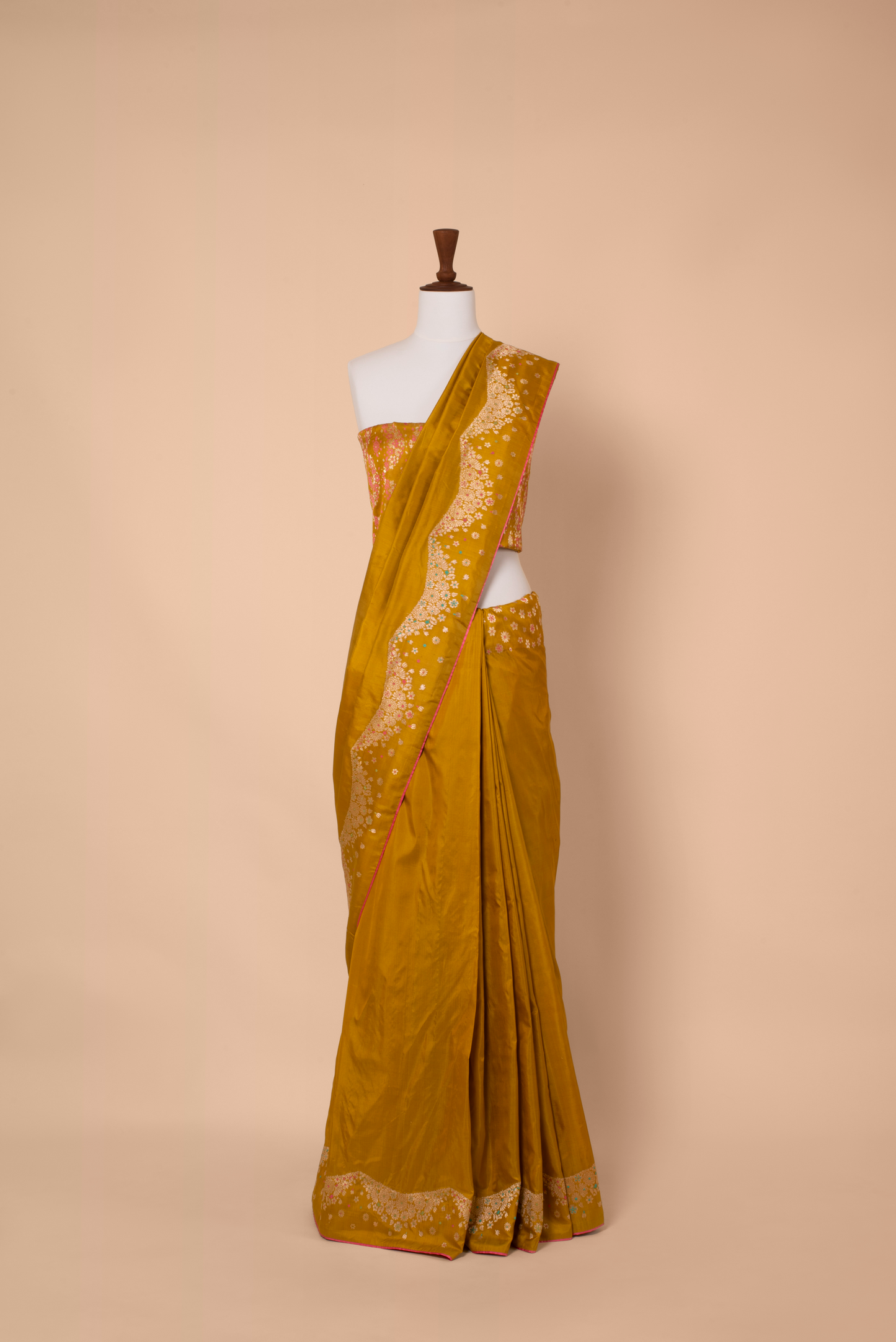 Handwoven Mustard Silk Sari