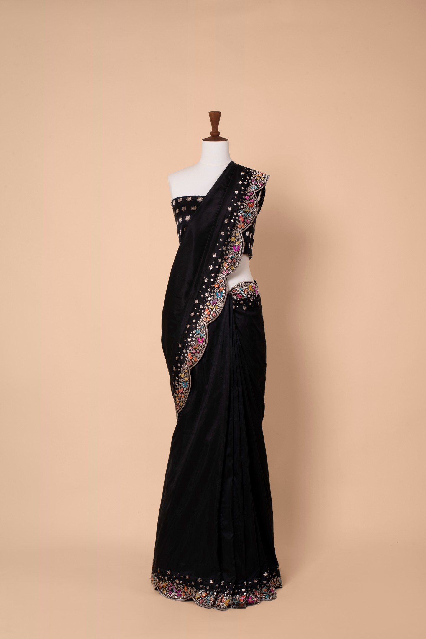 Handwoven Black Silk Sari