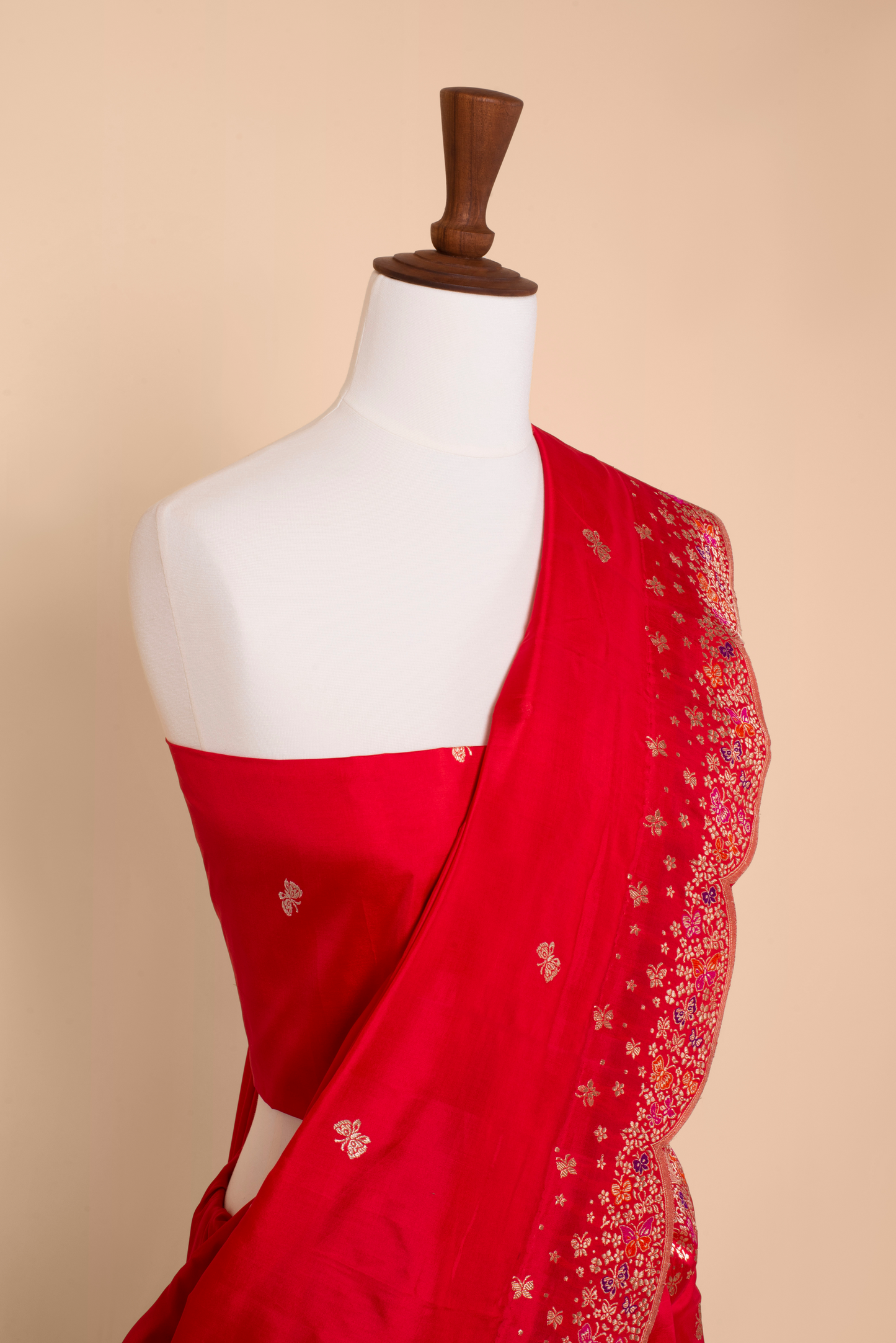 Handwoven Red Silk Sari