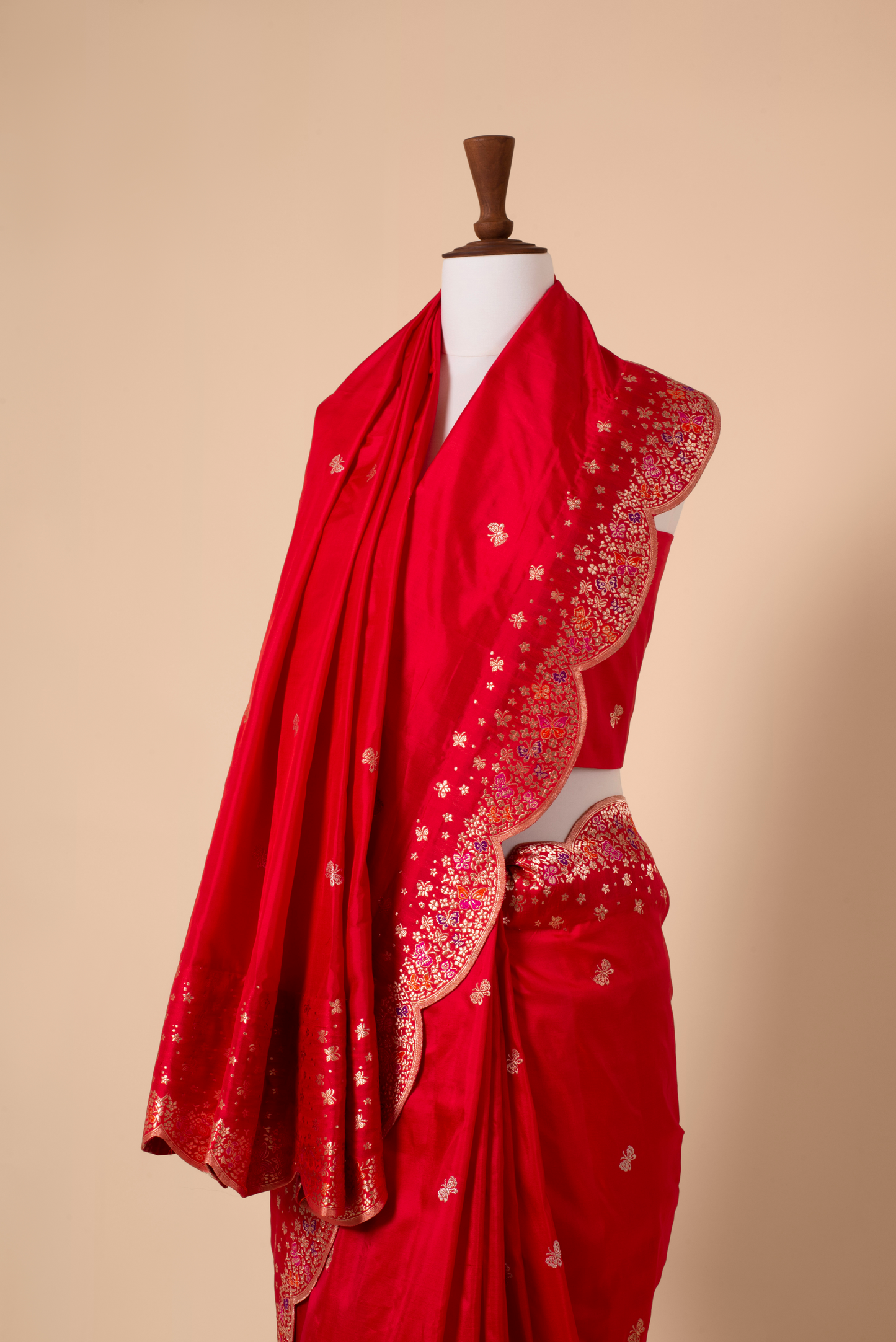 Handwoven Red Silk Sari