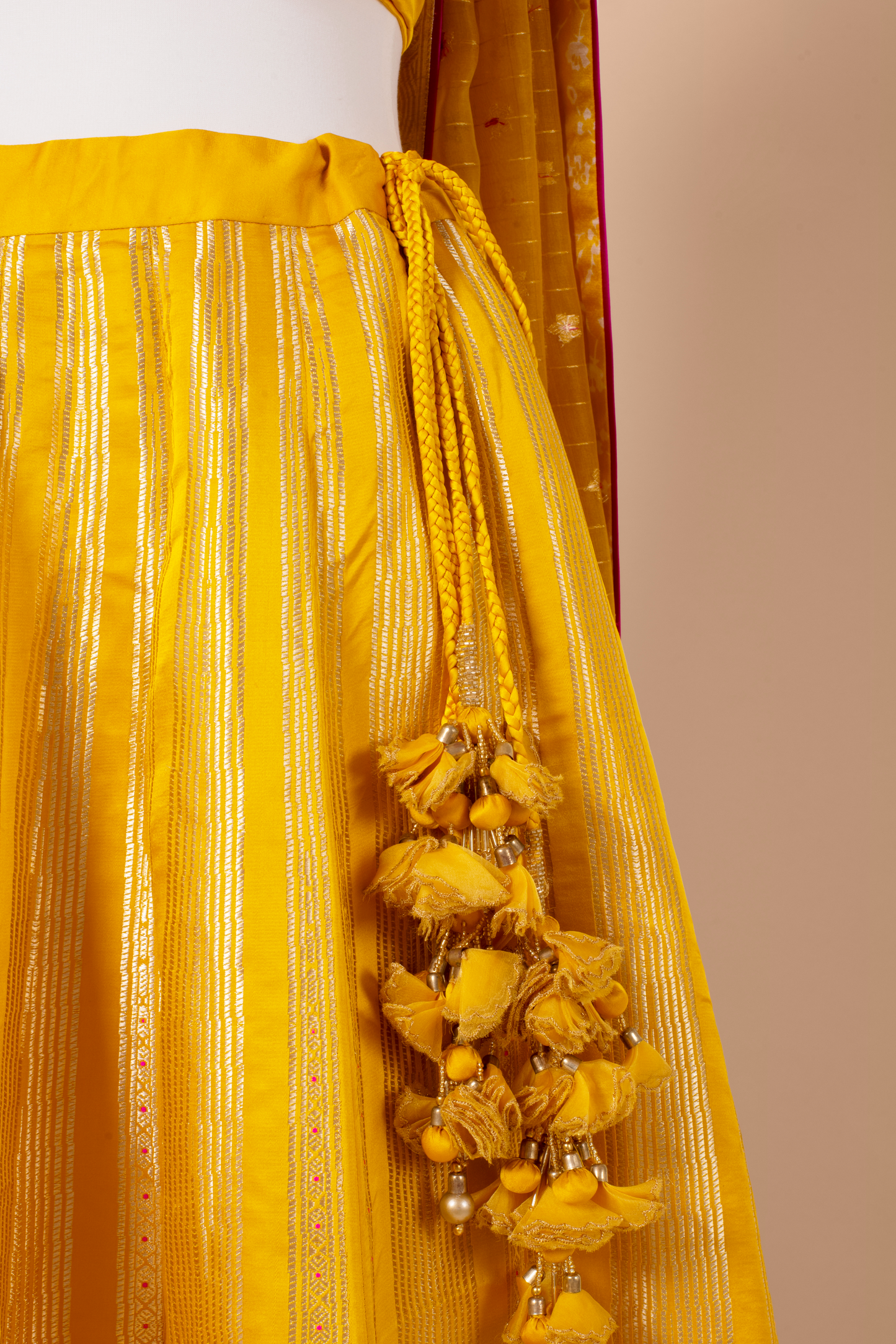Handwoven Mustard Silk Lehenga