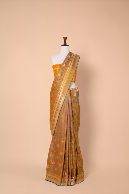 Handwoven Mustard Silk Sari