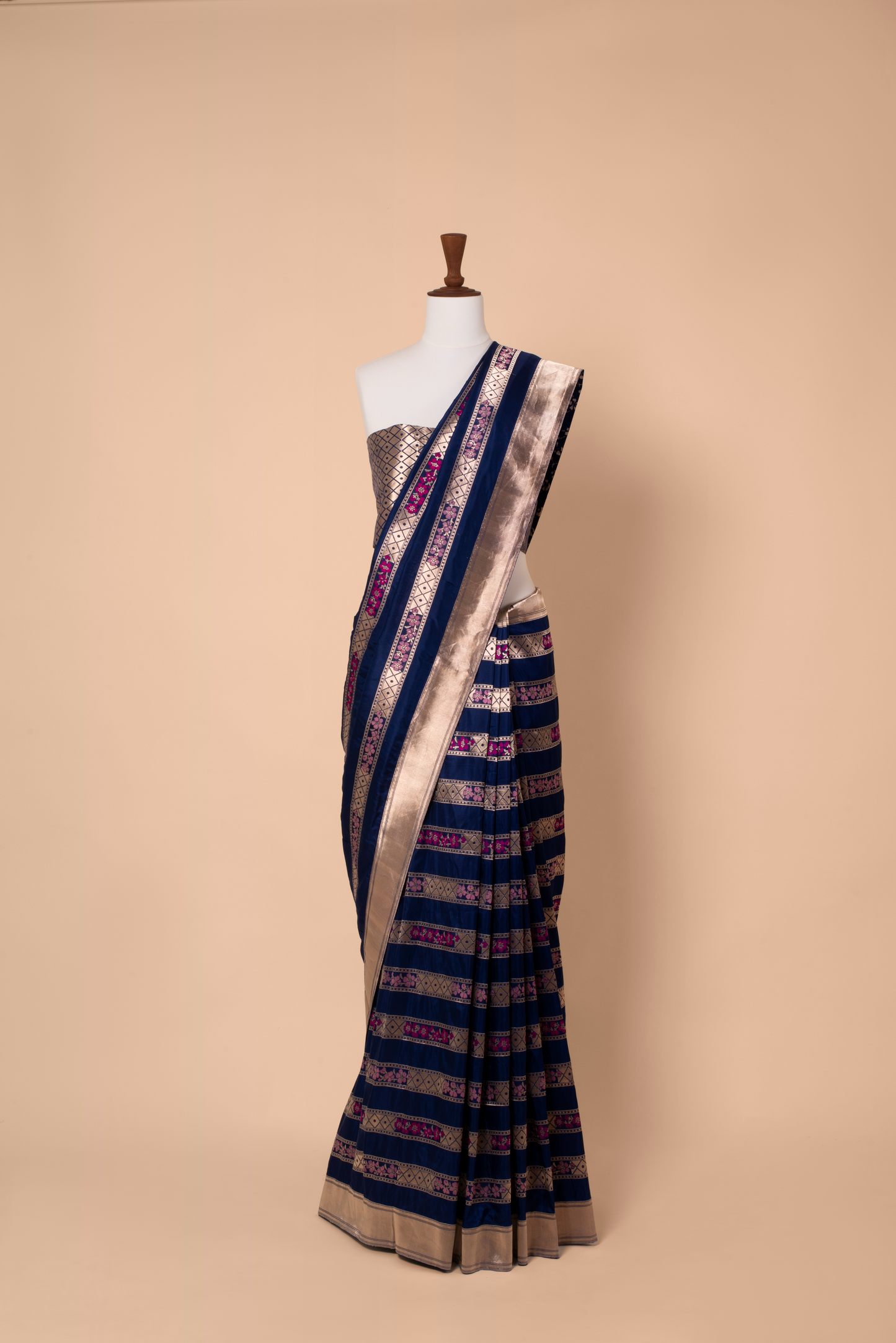 Handwoven Blue Silk Sari