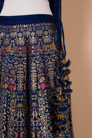 Handwoven Blue Silk Lehenga