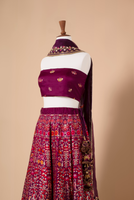 Handwoven Purple Silk Lehenga