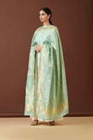 Handwoven Blue Tissue Georgette Dupatta