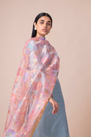 Handwoven Dusty Pink Tissue Net Dupatta