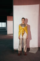 Rich Gold Halter Neck Scarf Set