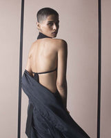 Charcoal Black Halter Blouse