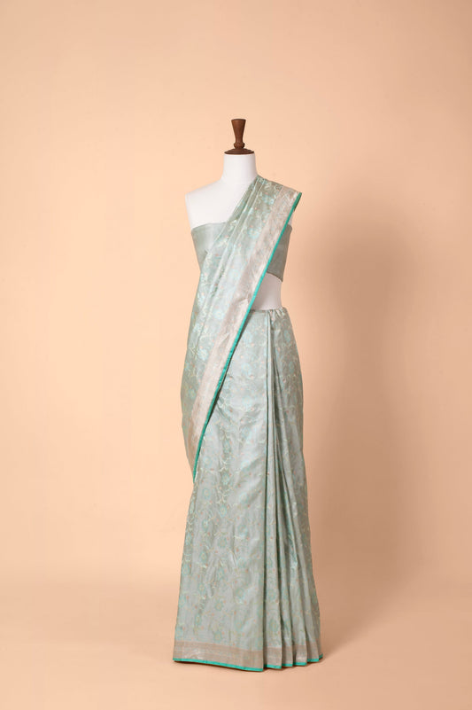 Handwoven Light Blue Silk Sari