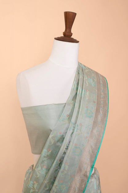 Handwoven Light Blue Silk Sari