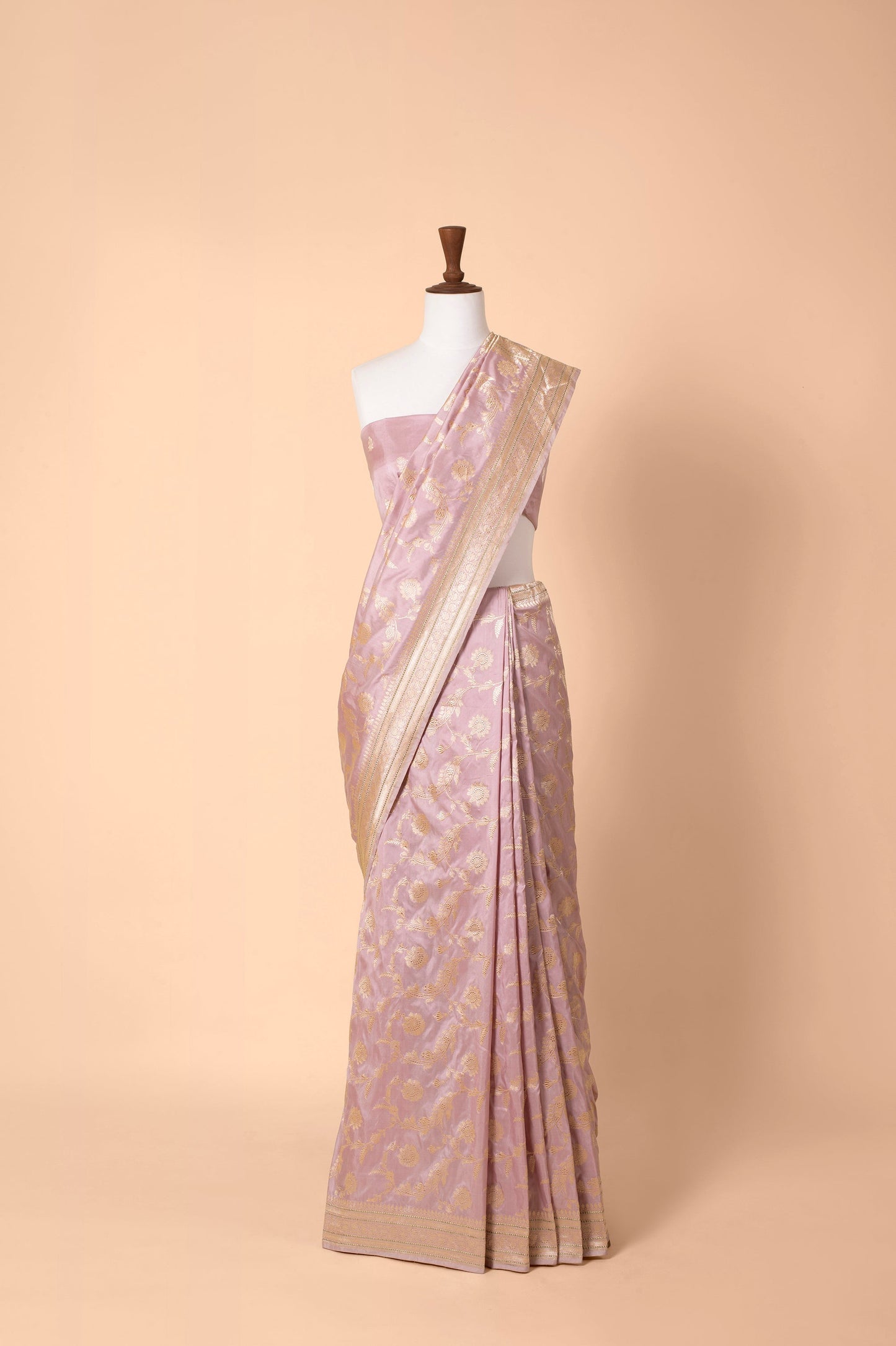 Handwoven Mauve Silk Sari