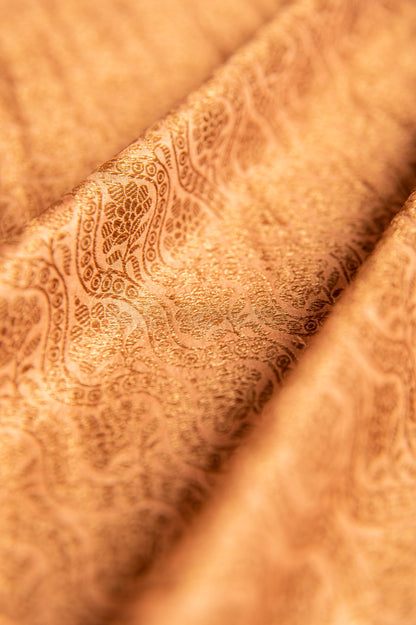 Handwoven Peach Silk Fabric